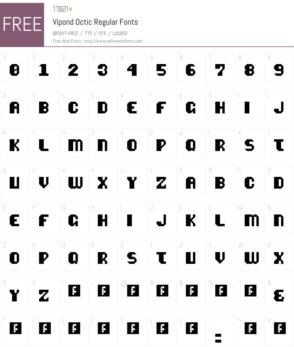 Vipond Octic Font Screenshots