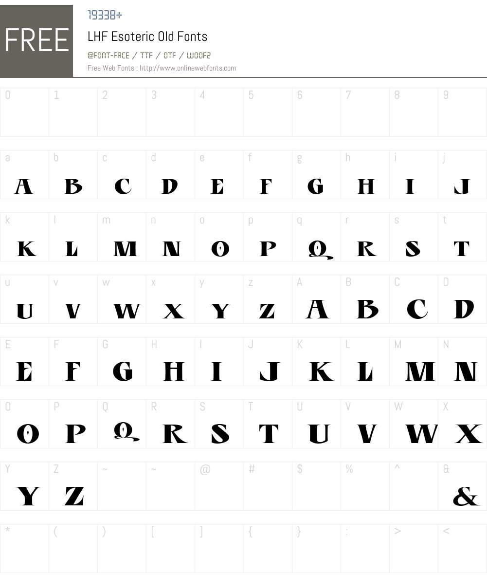 LHF Esoteric Old Font Screenshots