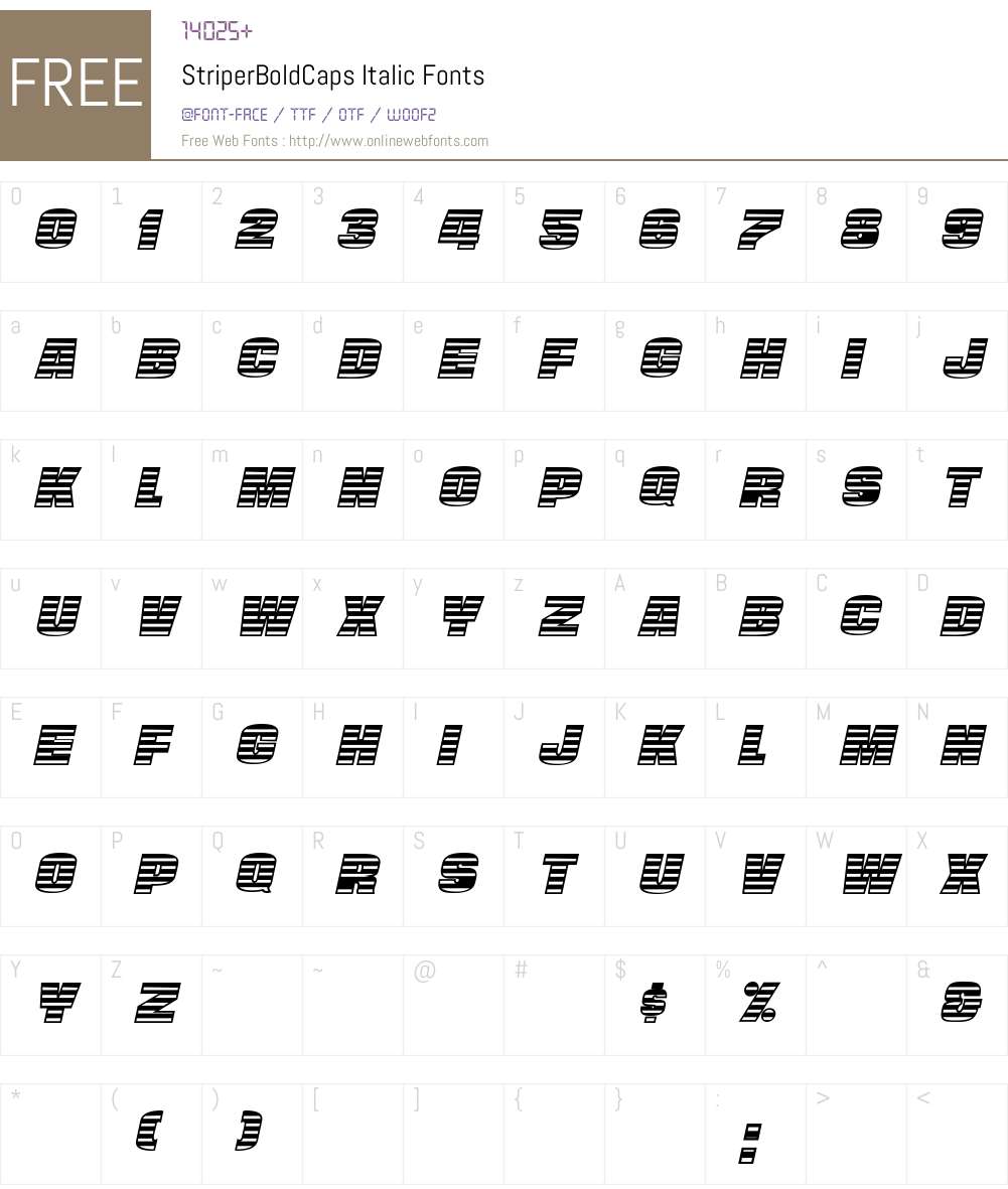 StriperBoldCaps Font Screenshots
