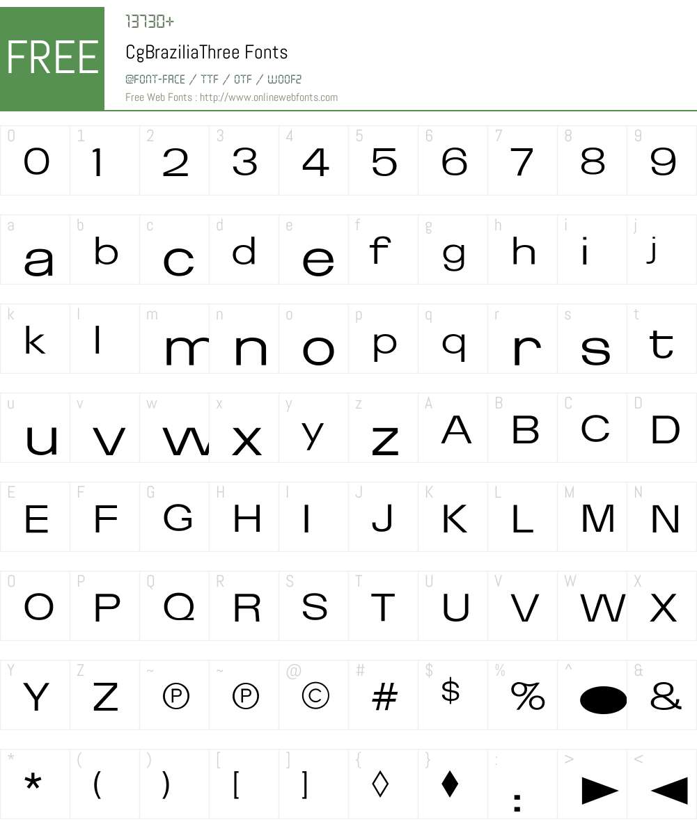 CgBraziliaThree Font Screenshots