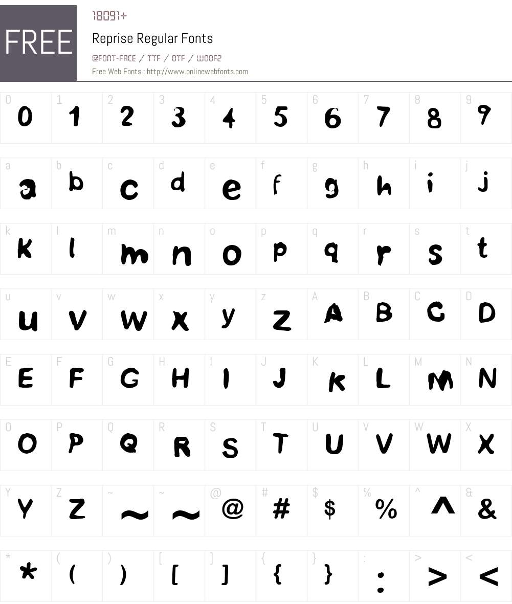 Reprise Font Screenshots