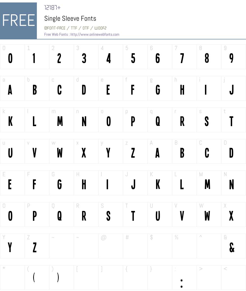 Single Sleeve Font Screenshots