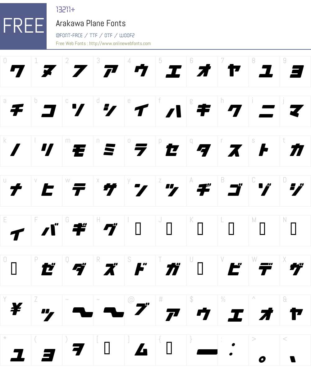 Arakawa Font Screenshots