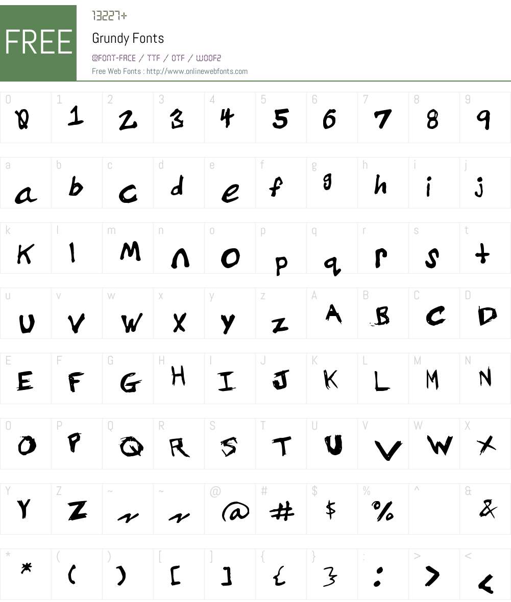 Grundy Font Screenshots