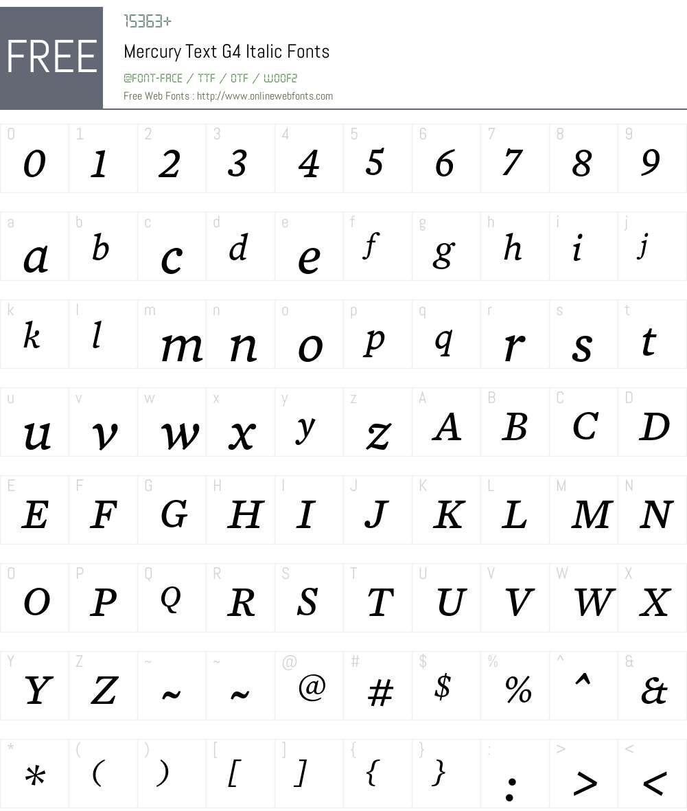 Mercury Text G4 Font Screenshots