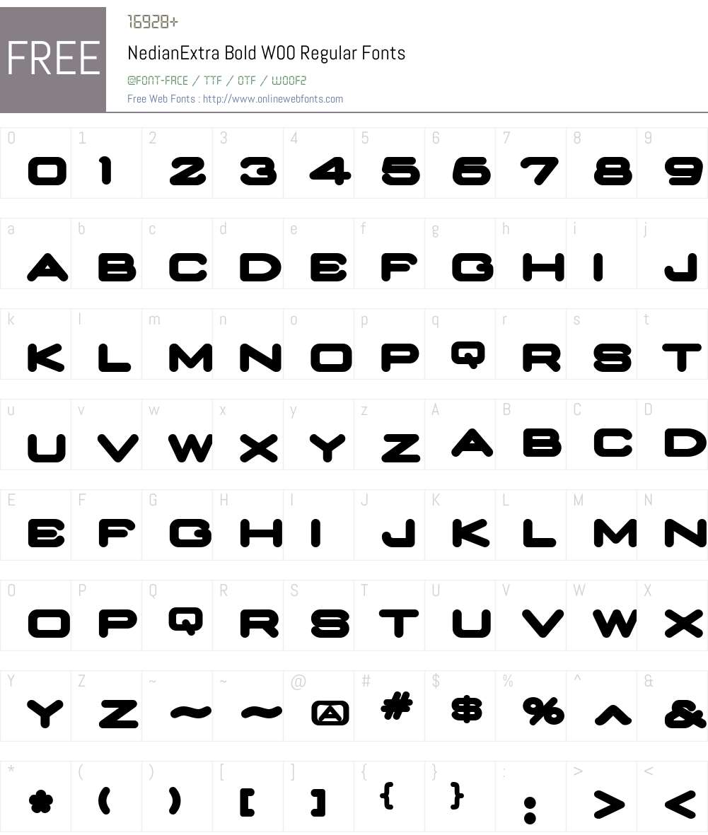 Nedian Font Screenshots
