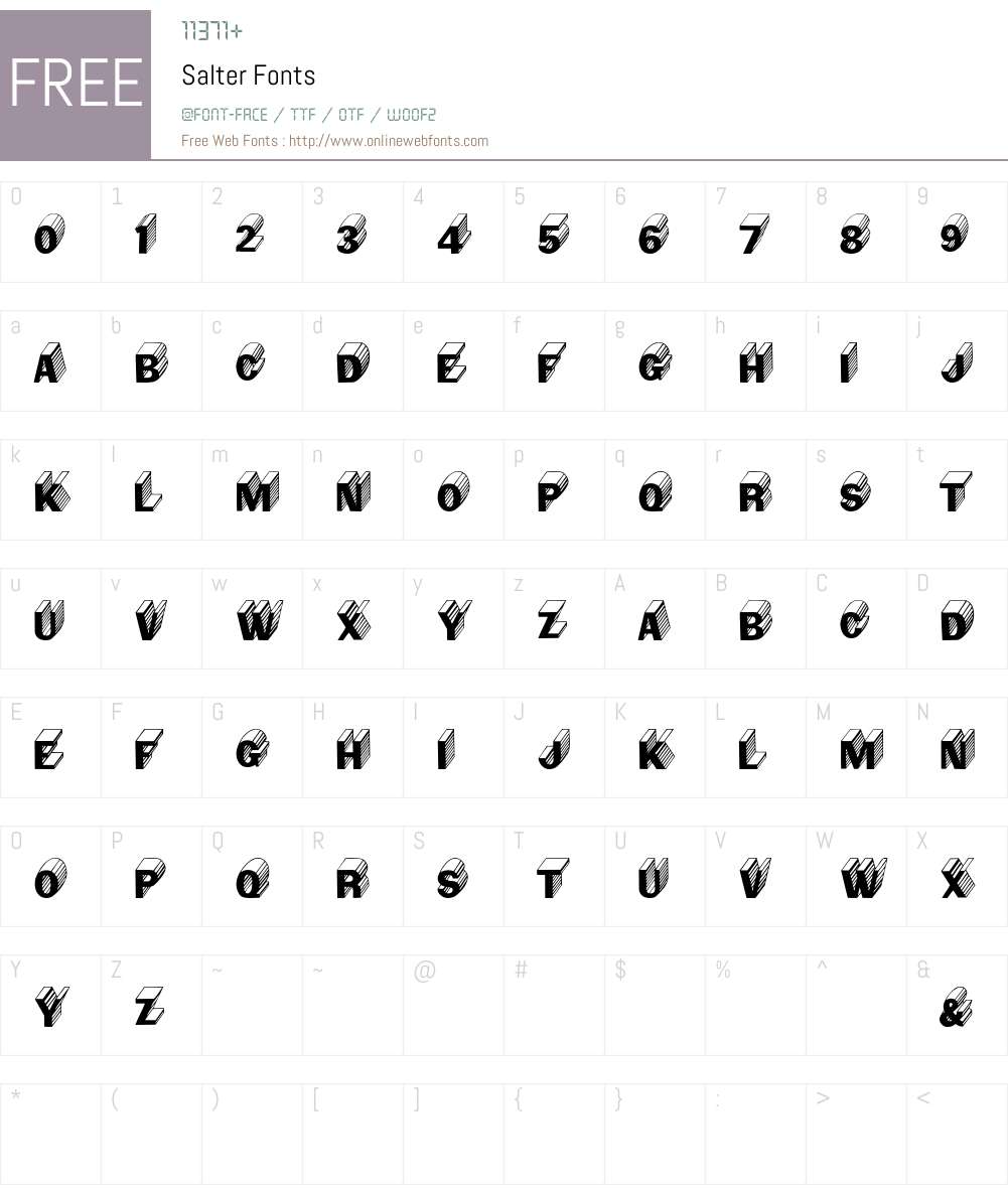 Salter Font Screenshots