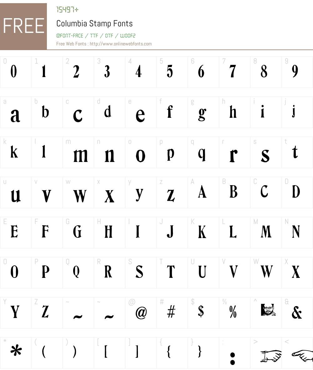 Columbia Stamp Font Screenshots
