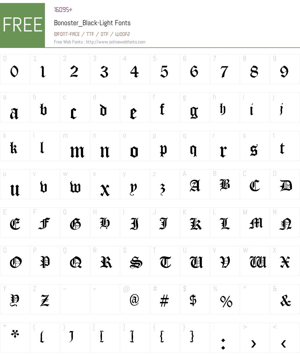 Bonoster_Black-Light Font Screenshots