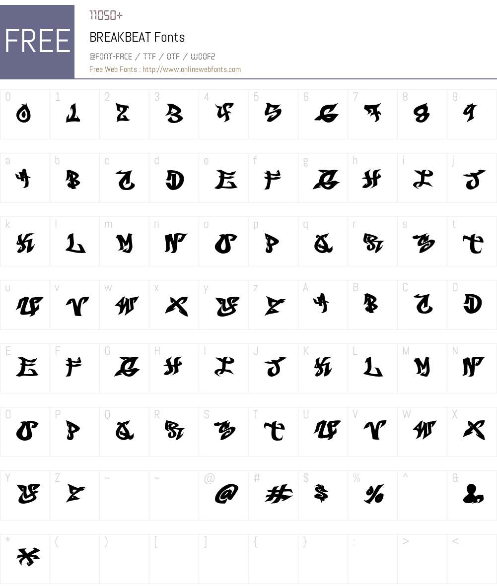 BREAKBEAT Font Screenshots
