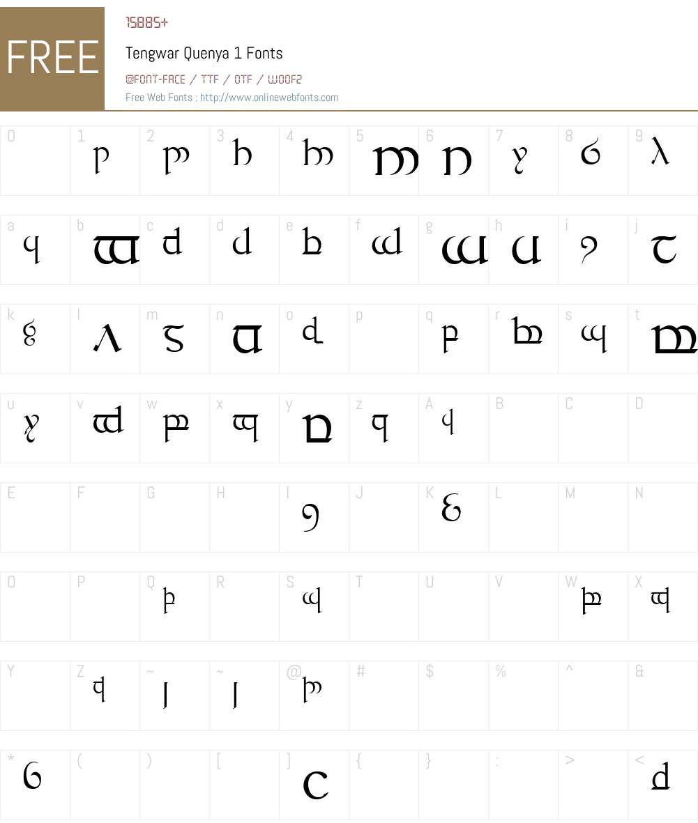 Tengwar Quenya-1 Font Screenshots