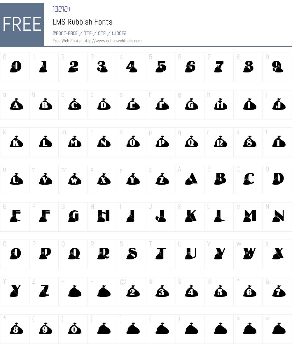 LMS Rubbish Font Screenshots