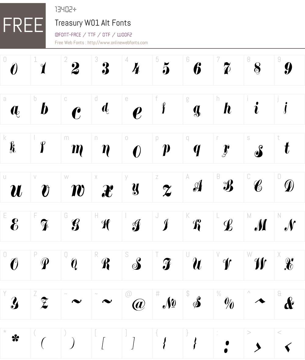 TreasuryW01-Alt Font Screenshots