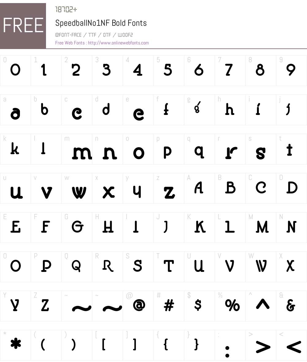 SpeedballNo1NF Font Screenshots