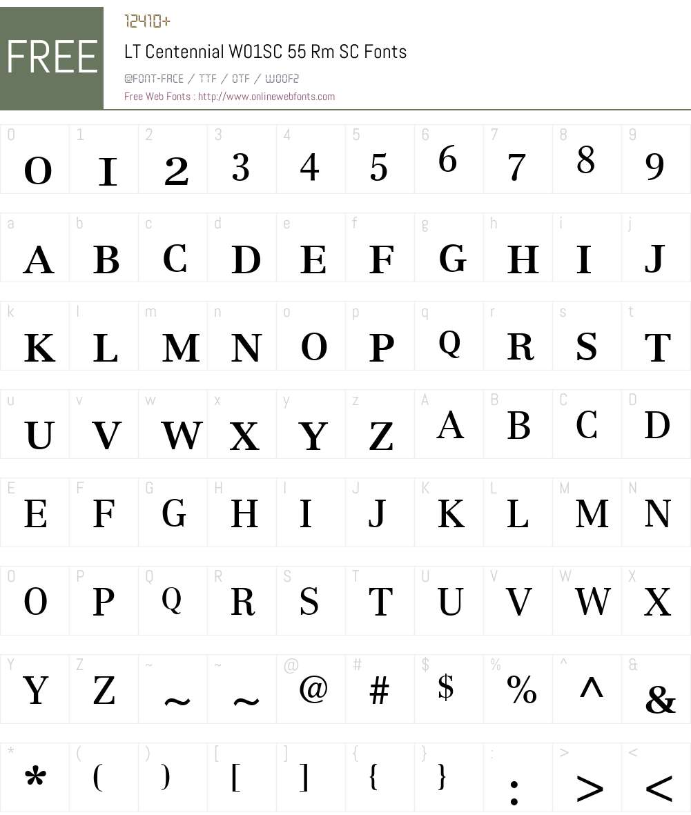 LTCentennialW01SC-55RmSC Font Screenshots