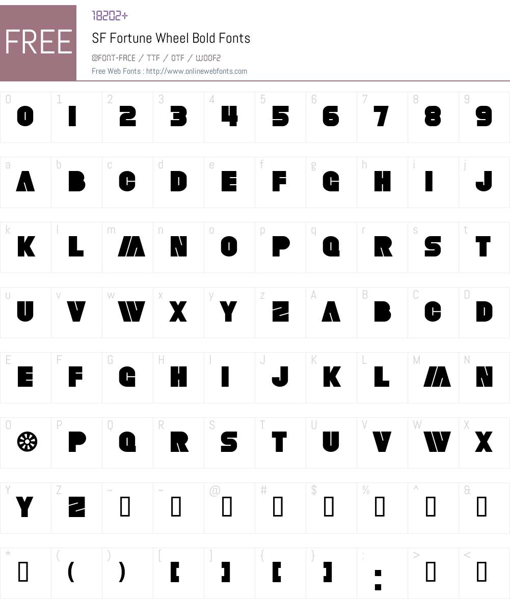 SF Fortune Wheel Font Screenshots