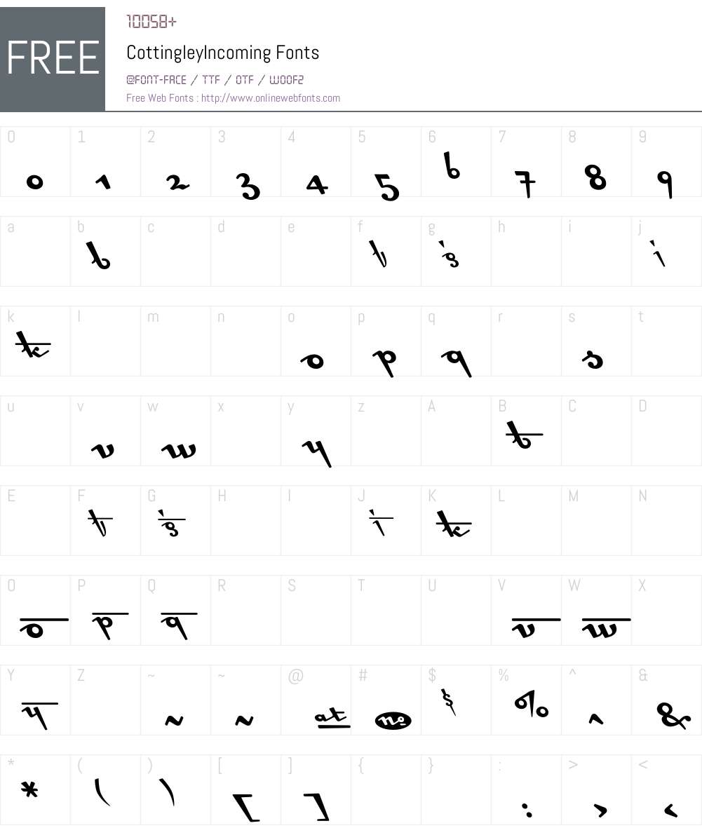 Cottingley Font Screenshots