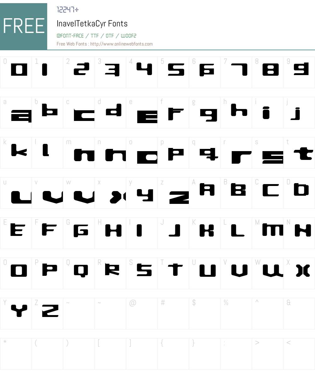 InavelTetka Cyr Font Screenshots