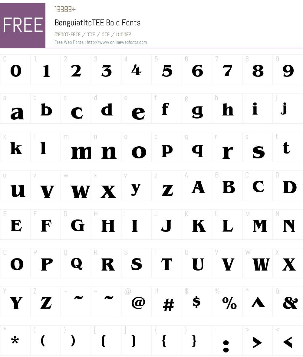 BenguiatItcTEE Font Screenshots