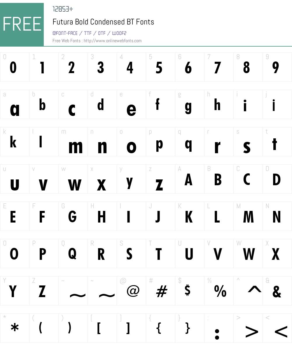 Futura BdCn BT Font Screenshots