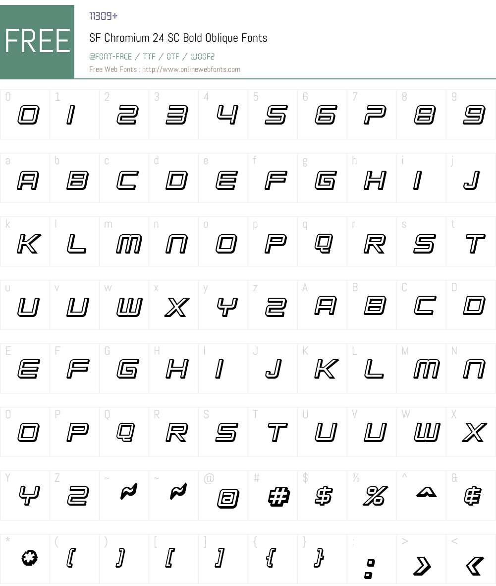 SF Chromium 24 SC Font Screenshots