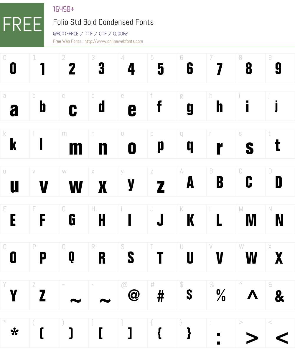 Folio Std Font Screenshots