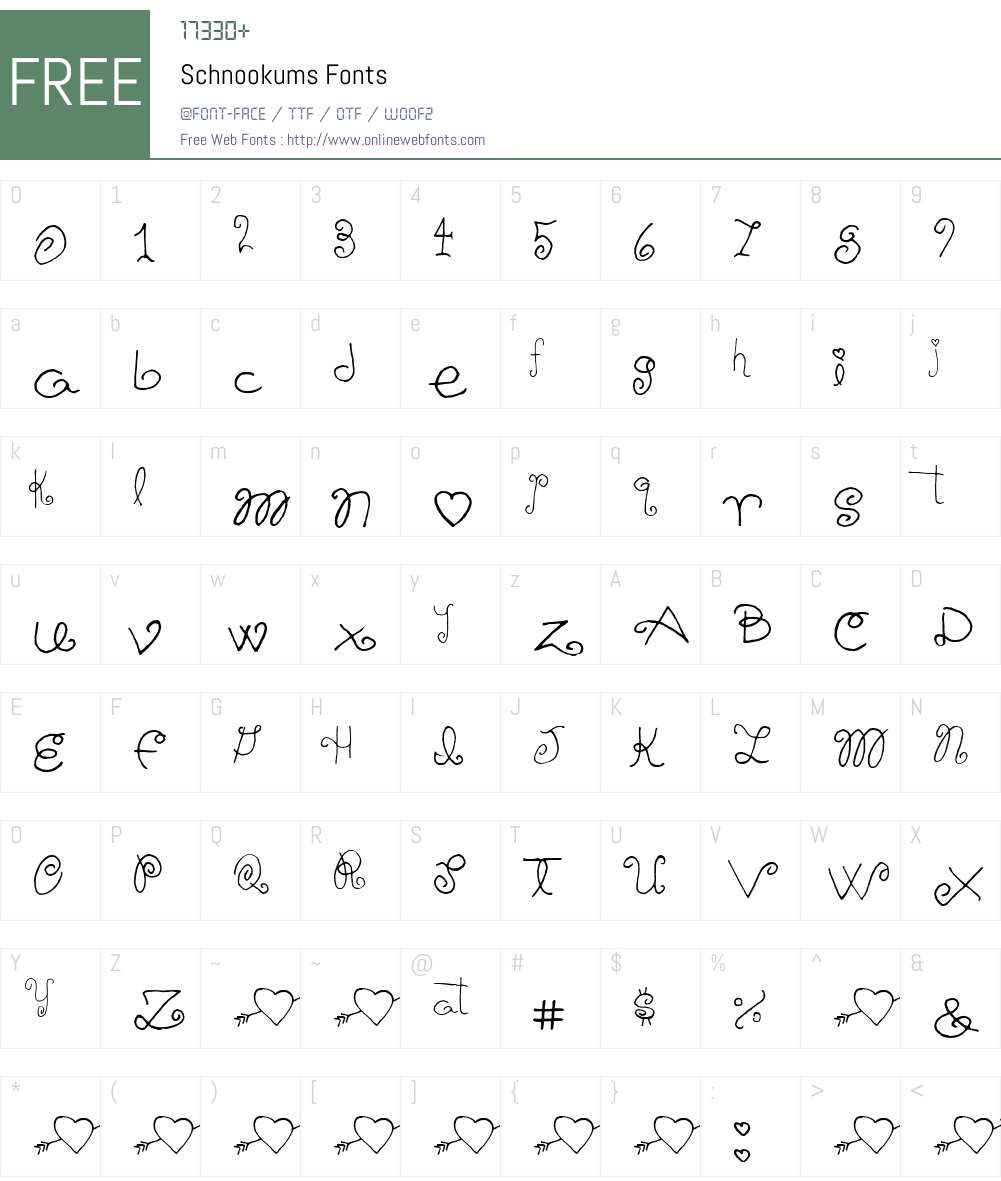 Schnookums Font Screenshots