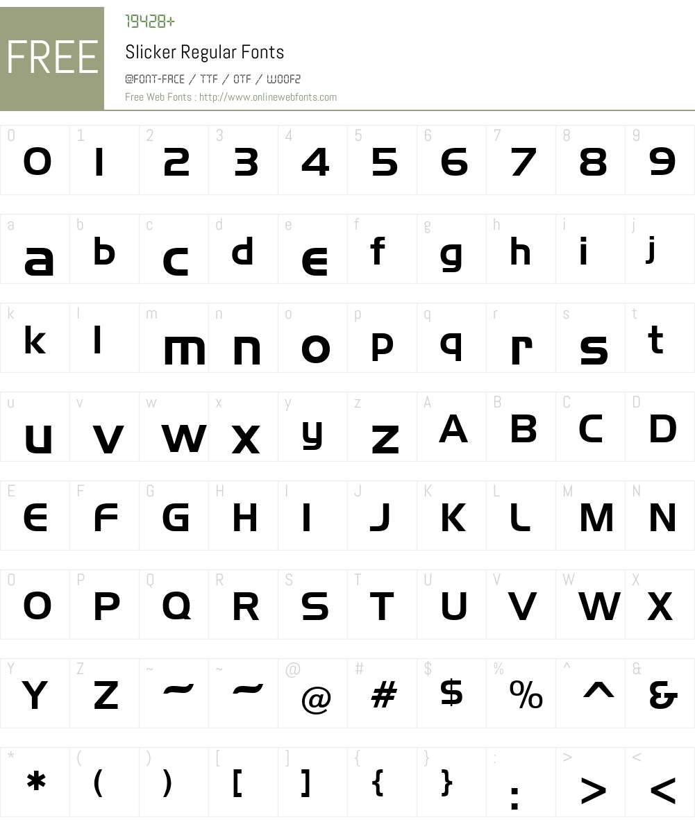 Slicker Font Screenshots