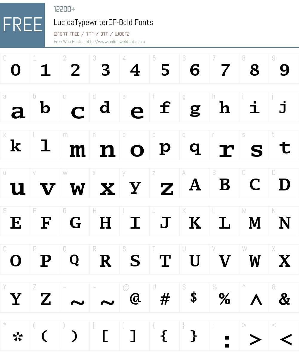LucidaTypewriterEF Font Screenshots