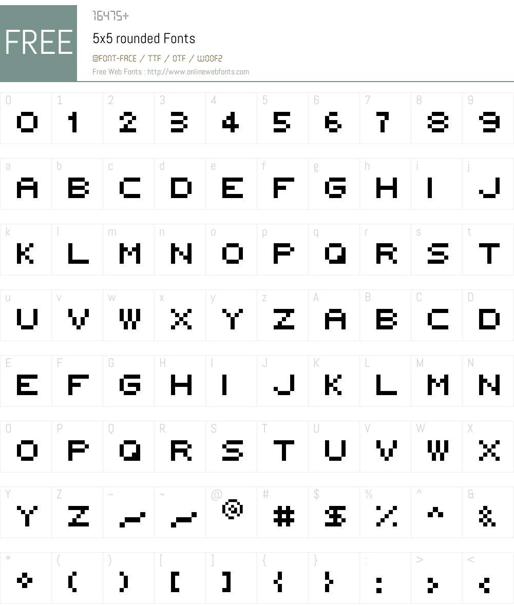 5x5 rounded Font Screenshots