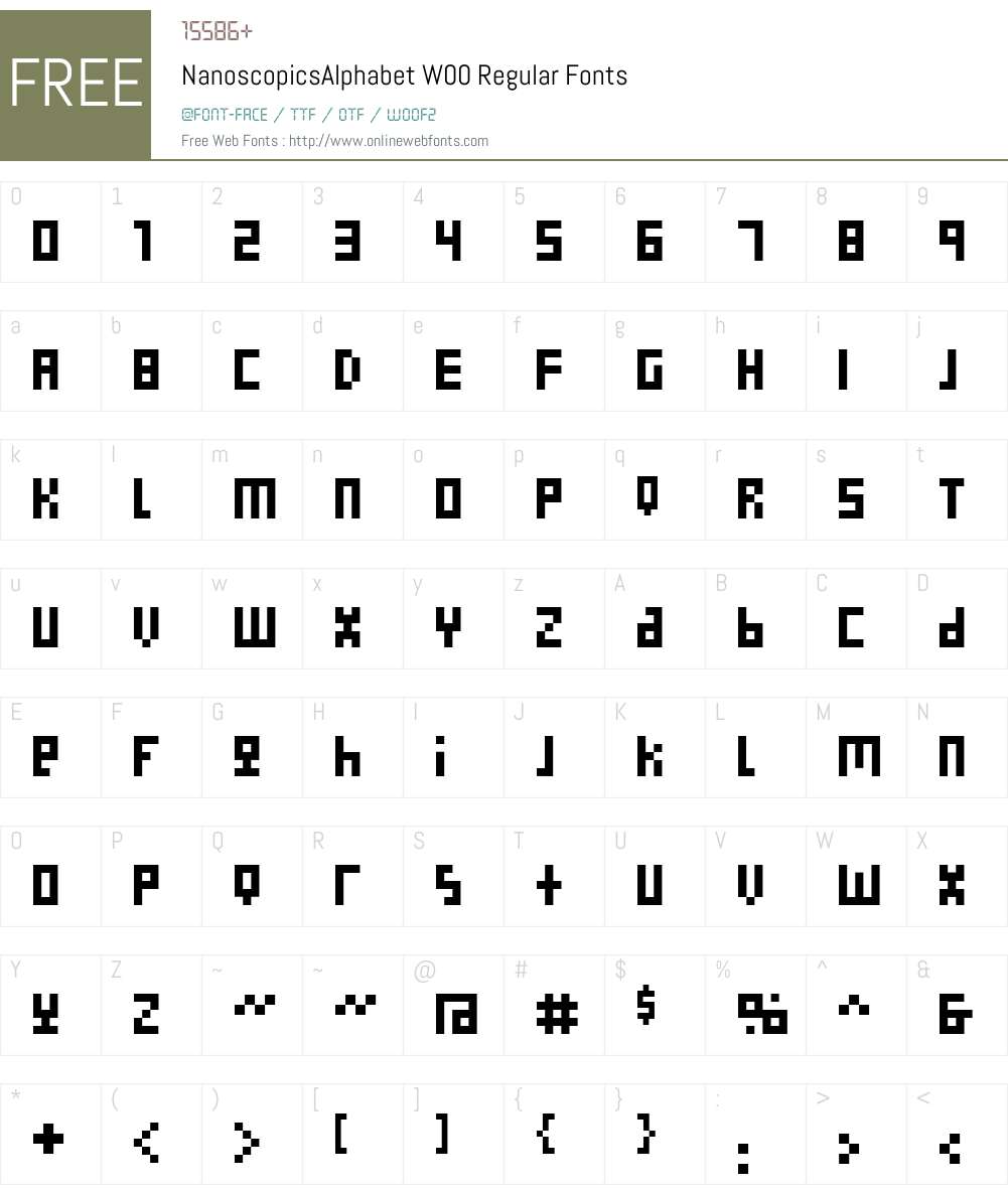 Nanoscopics Font Screenshots