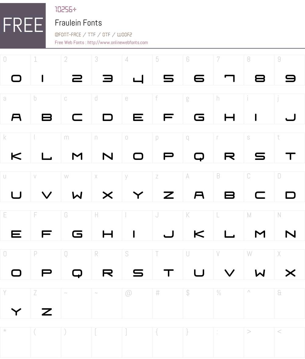 Fraulein Font Screenshots