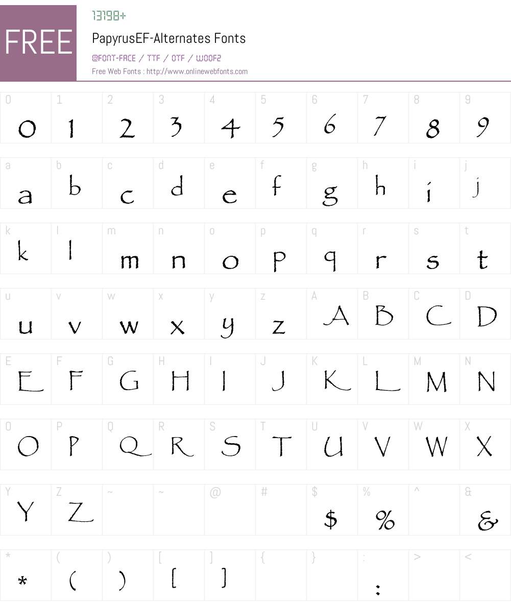 PapyrusEF Font Screenshots