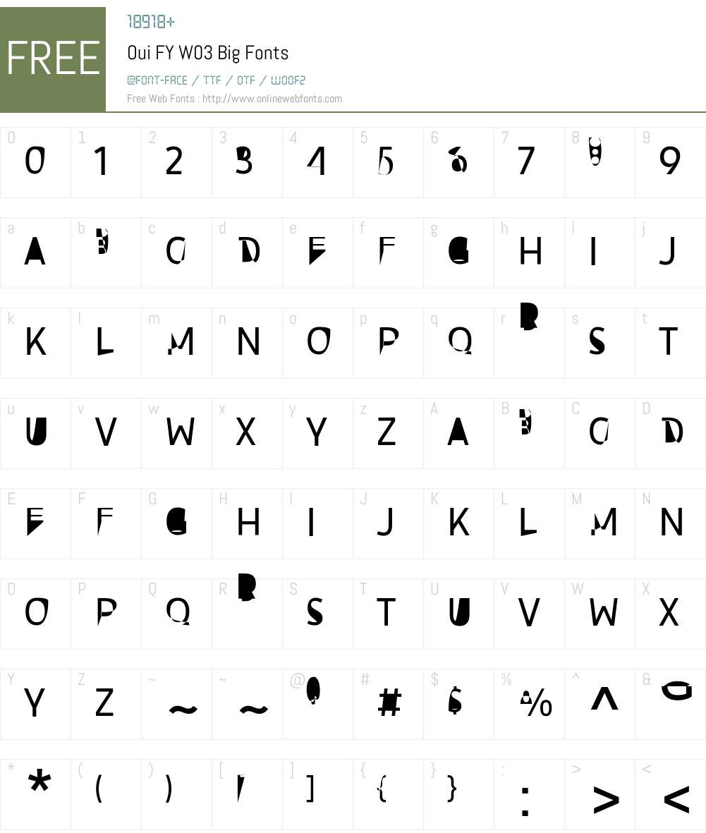 Oui FY Font Screenshots