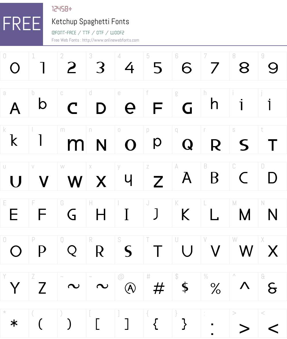 Ketchup Spaghetti Font Screenshots