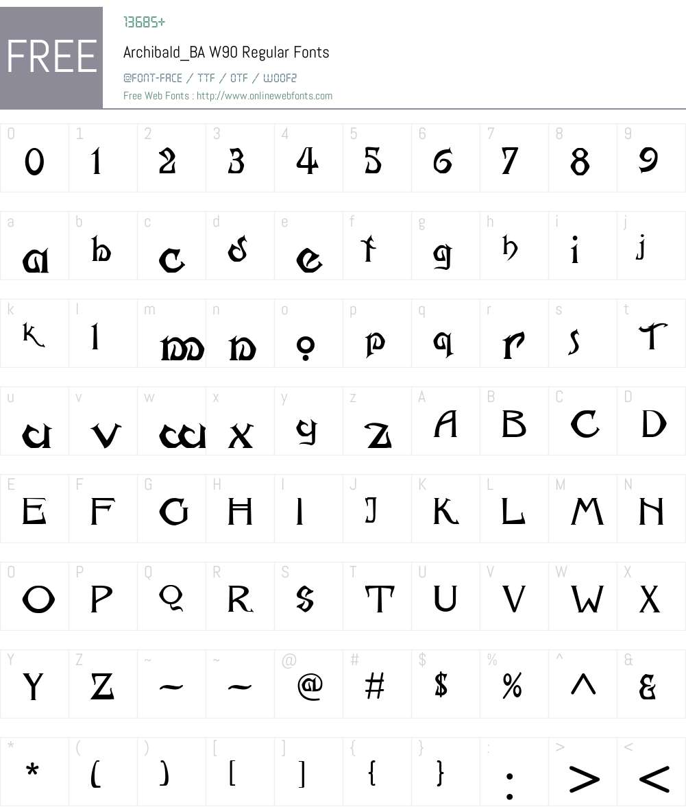 Archibald_BAW90-Regular Font Screenshots
