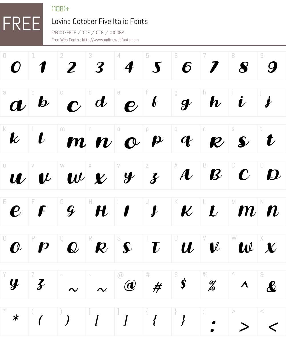 Lovina October Five Font Screenshots