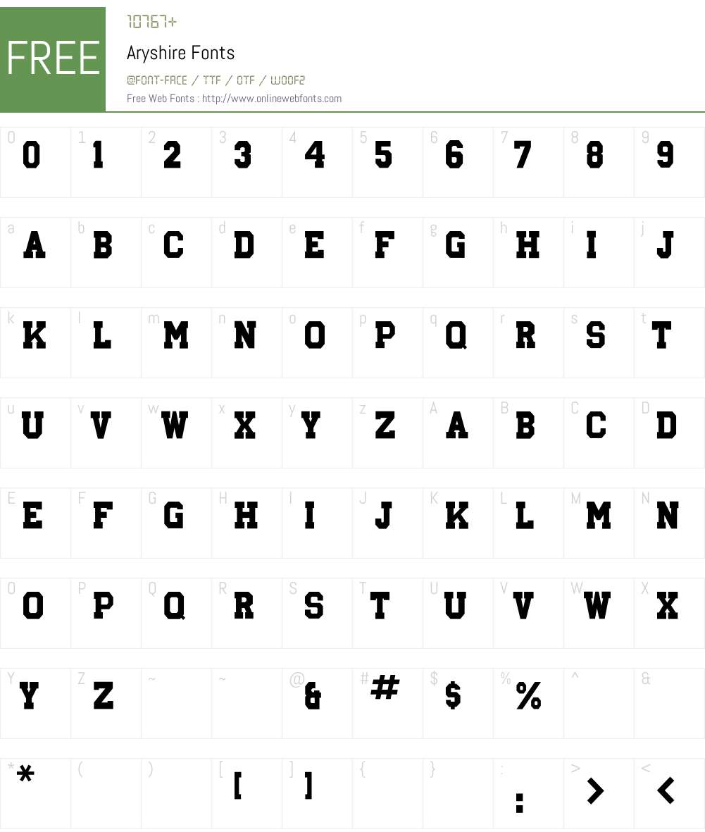 Aryshire Font Screenshots