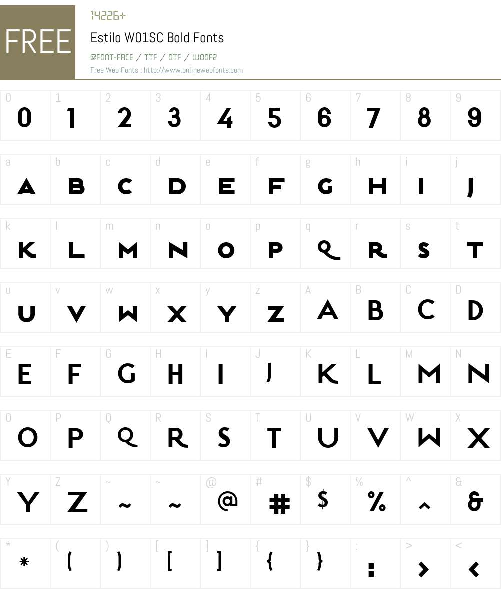 EstiloW01SC-Bold Font Screenshots