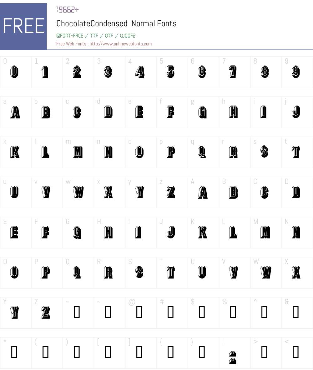 ChocolateCondensed Font Screenshots