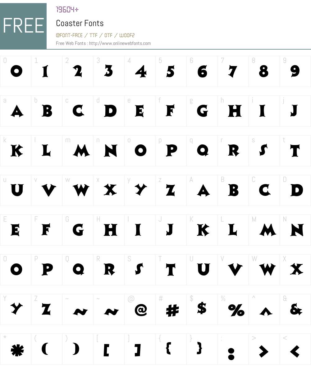 Coaster Font Screenshots