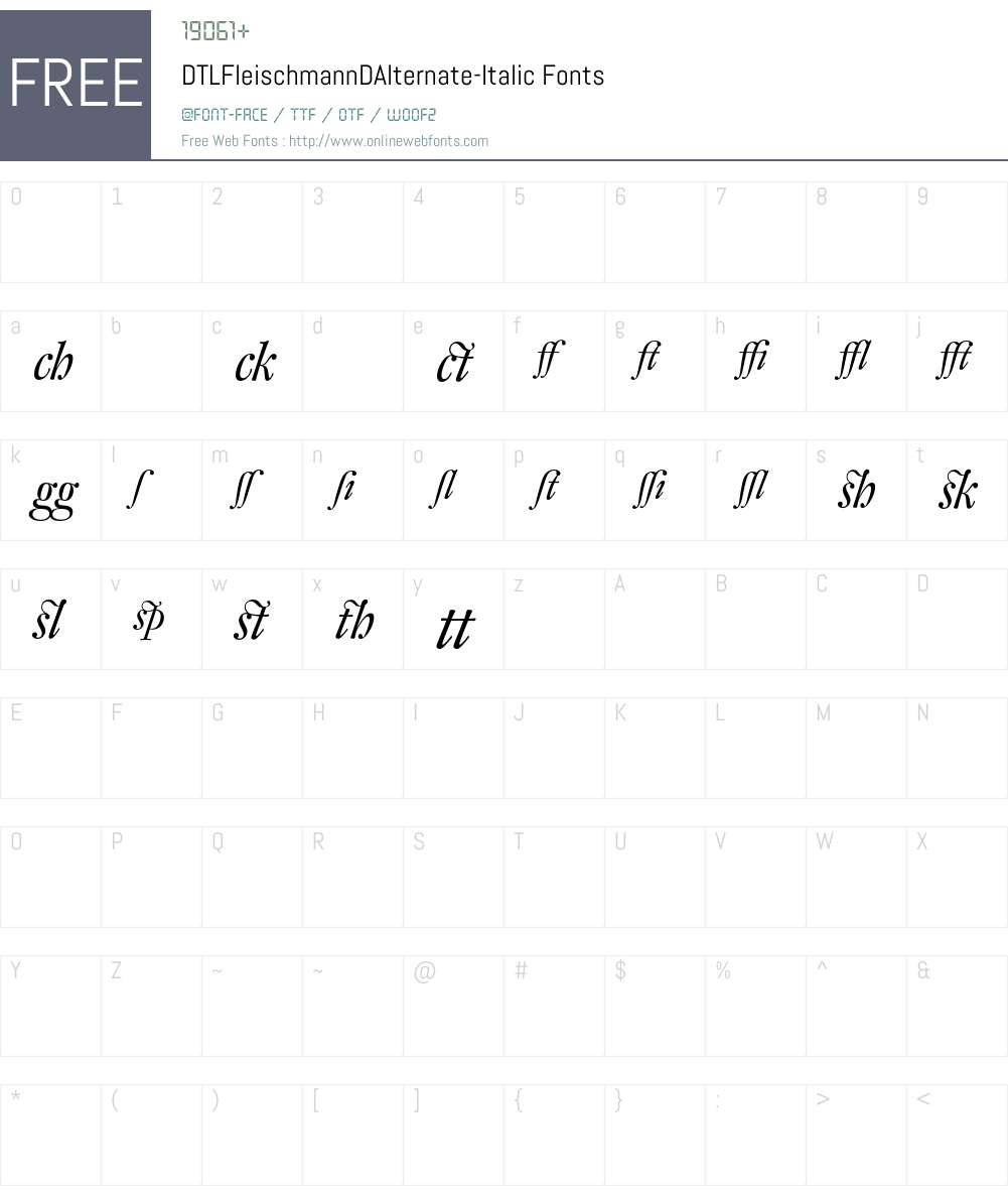 DTLFleischmannDAlternate Font Screenshots