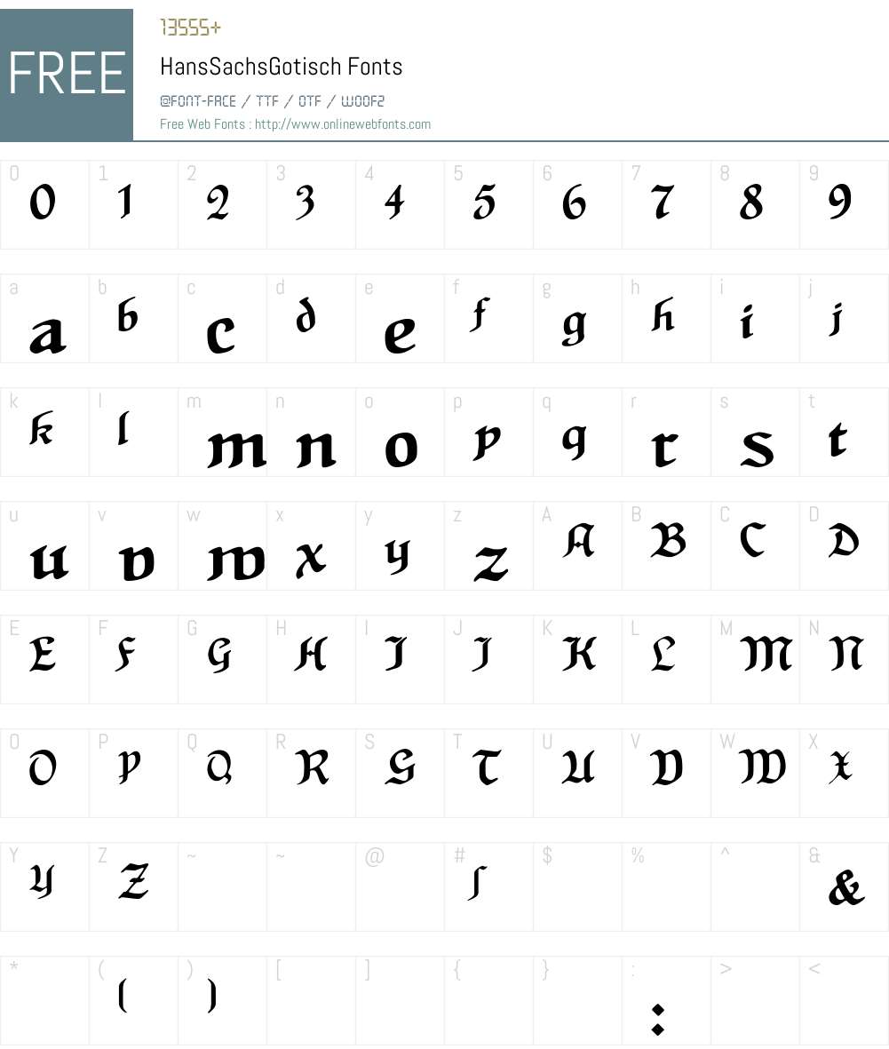 HansSachsGotisch Font Screenshots