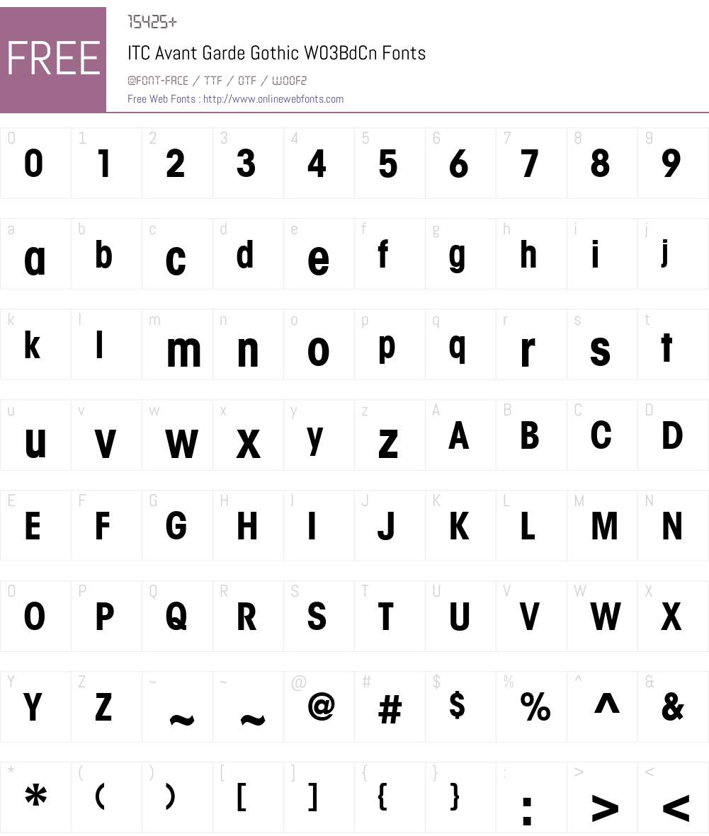 ITC Avant Garde Gothic Font Screenshots