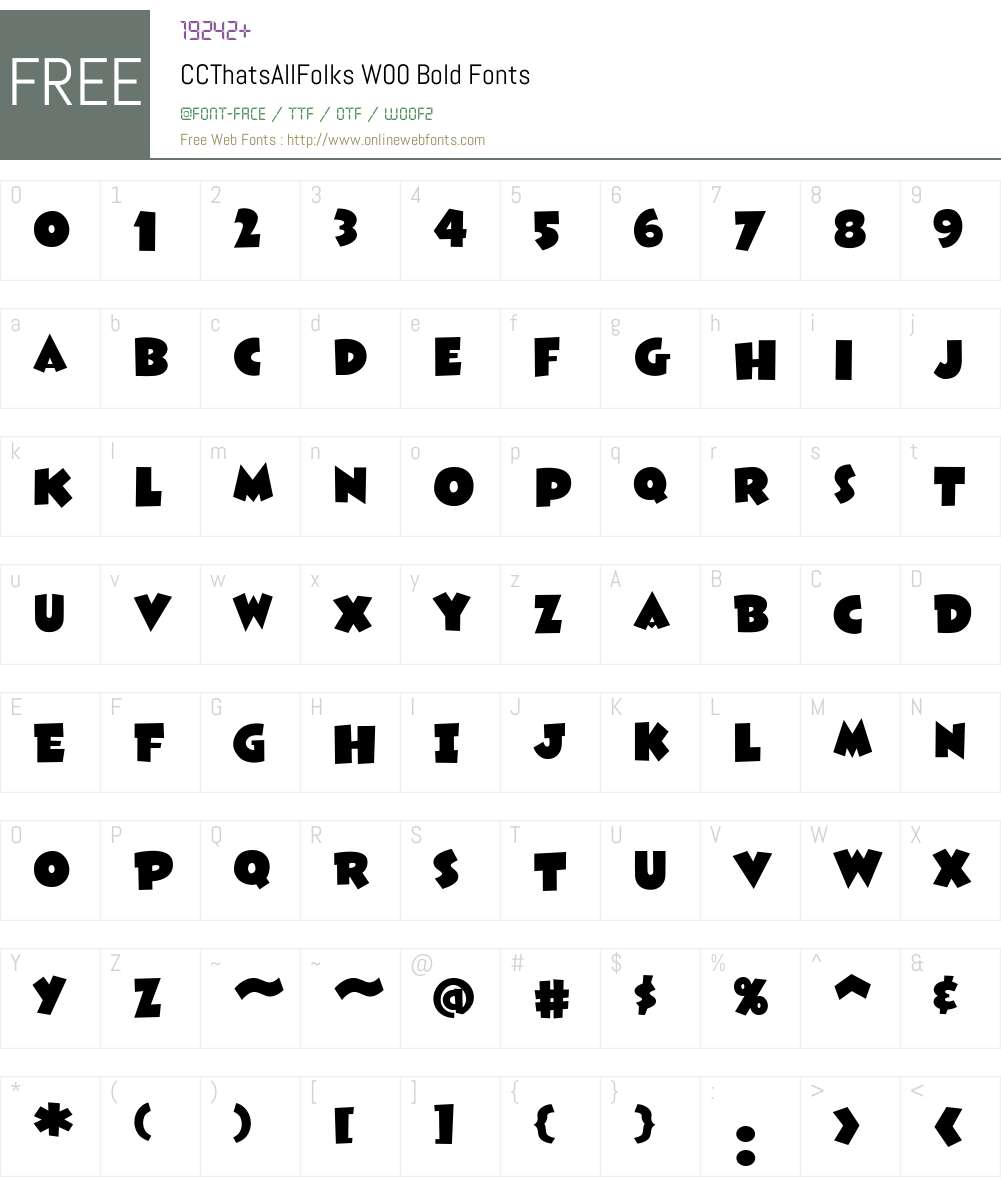 CCThatsAllFolksW00-Bold Font Screenshots