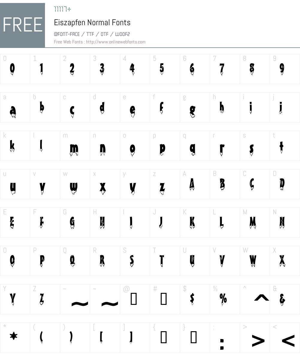 Eiszapfen Font Screenshots