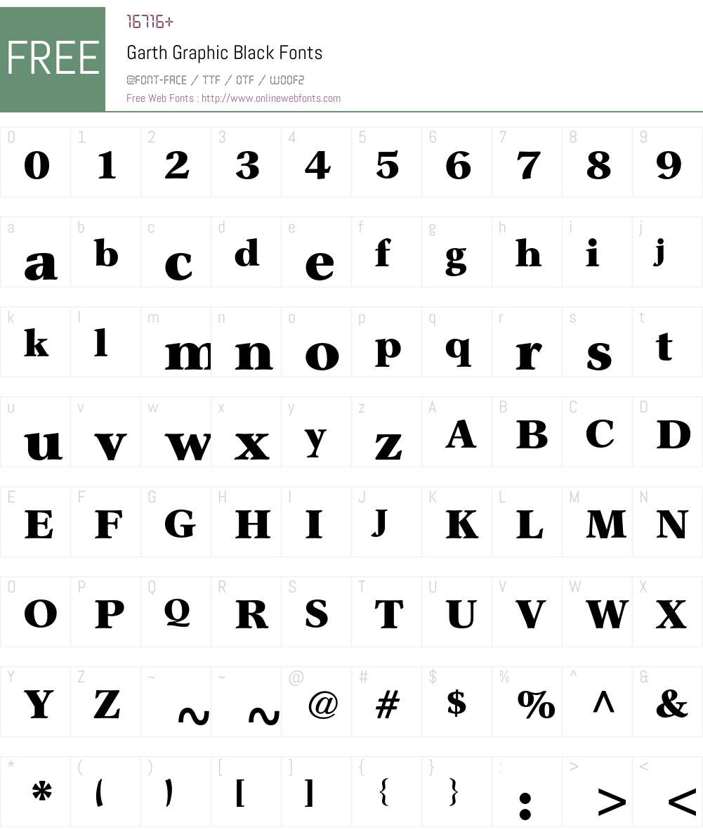 Garth Graphic Font Screenshots