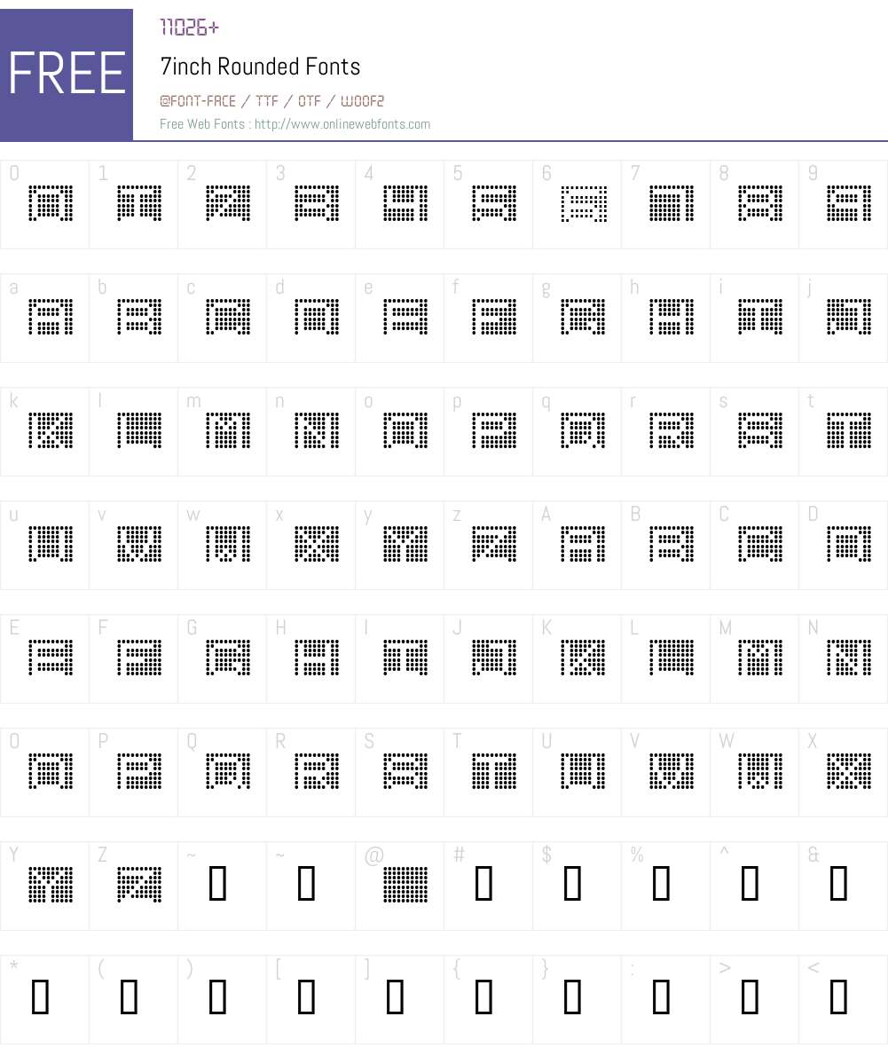 7inch Rounded Font Screenshots