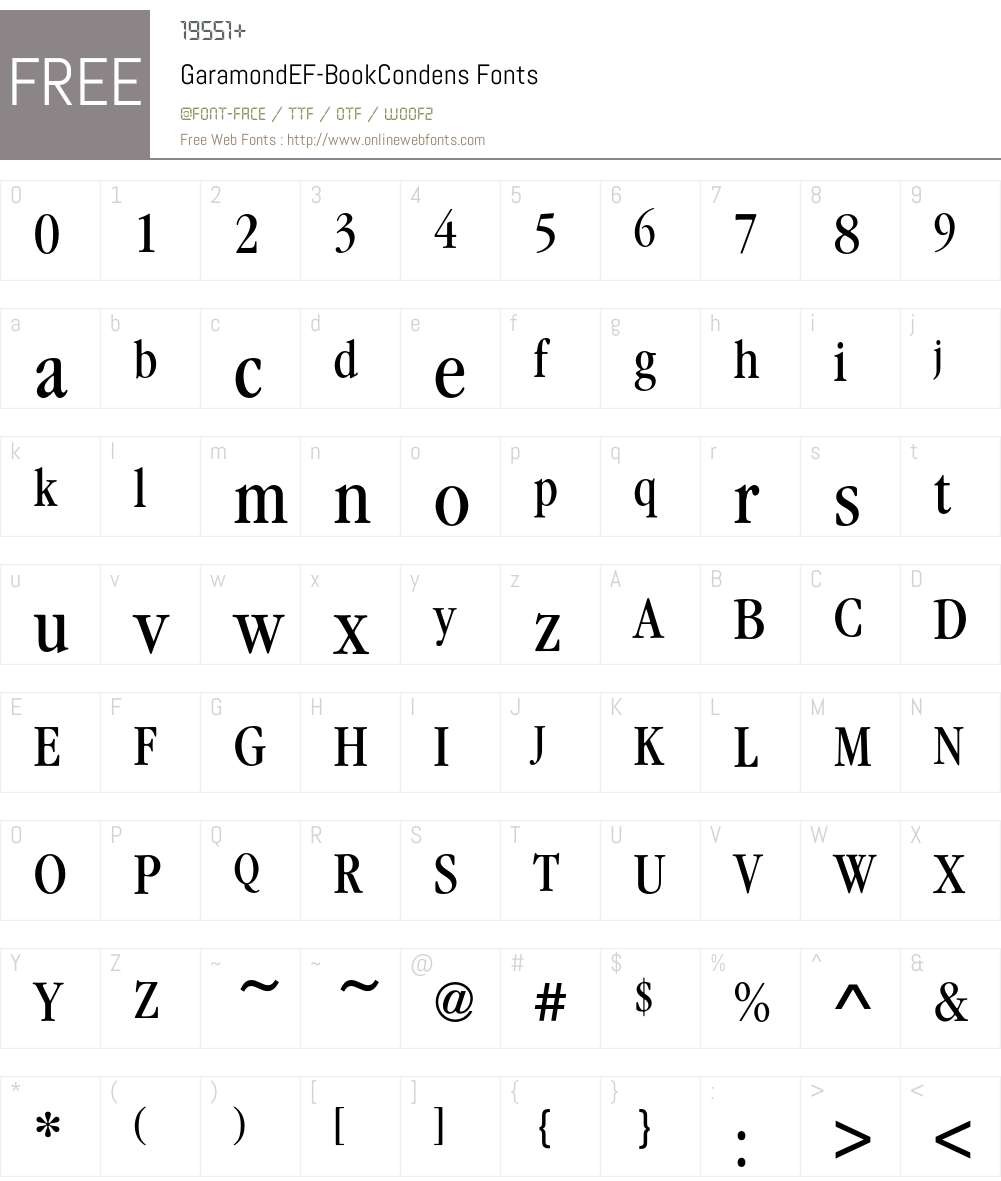 GaramondEF Font Screenshots