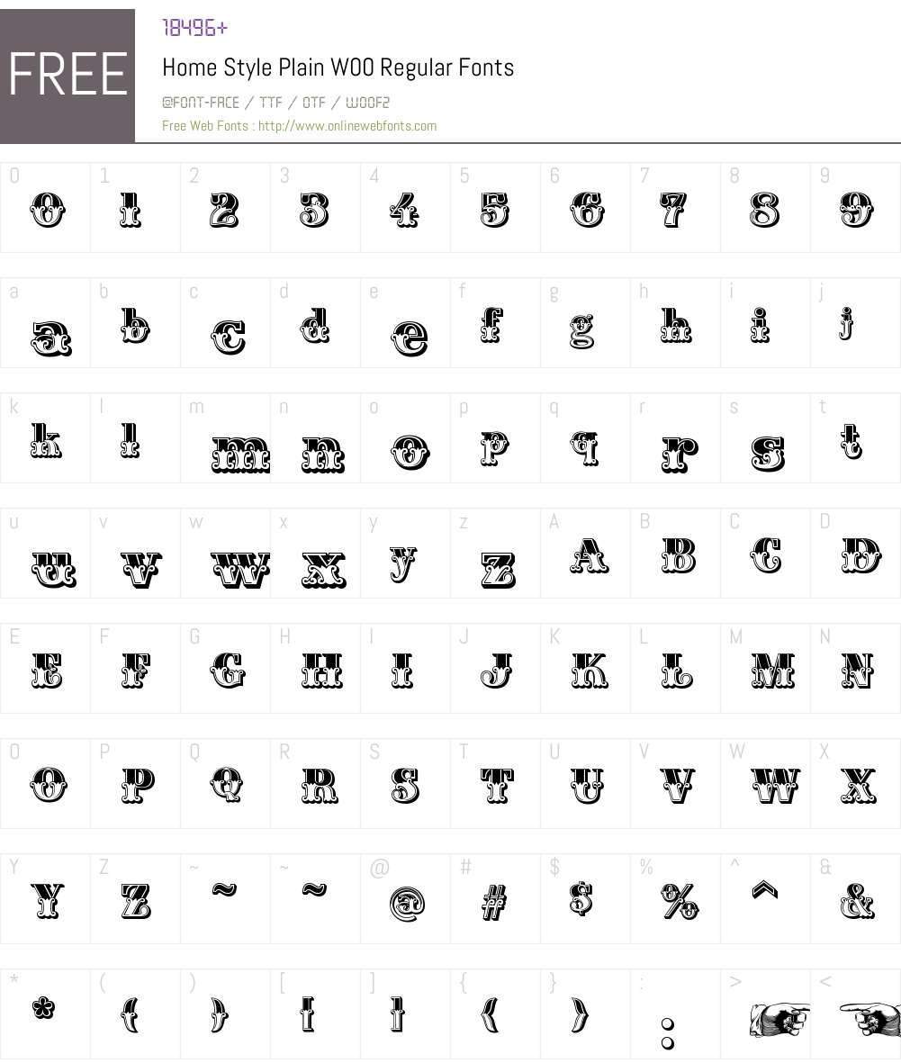 HomeStylePlainW00-Regular Font Screenshots